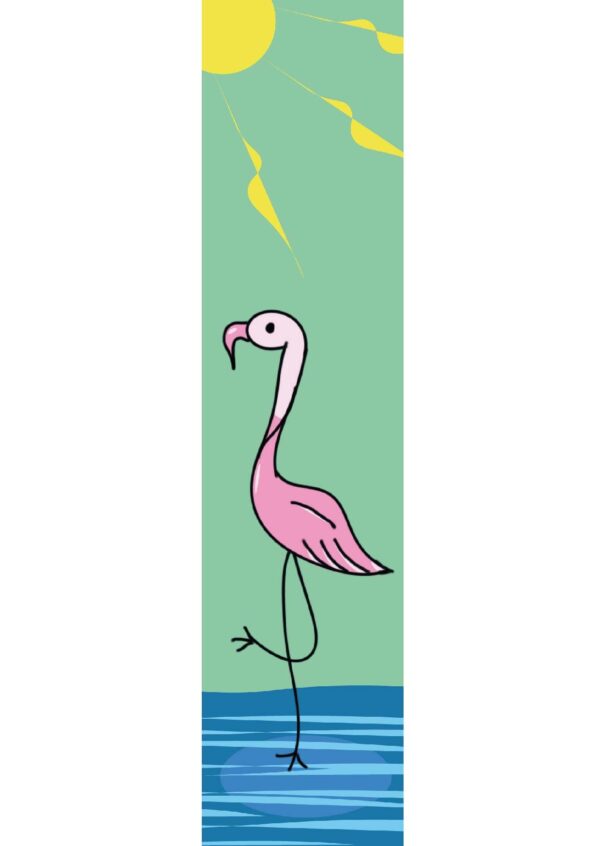 Marque-page Illustration flamant rose