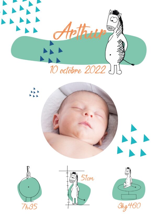 Affiche de naissance personnalisée Cadeau de naissance personnalisé