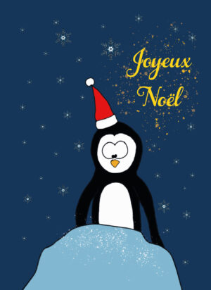 Carte postale de Noël – Pingouin