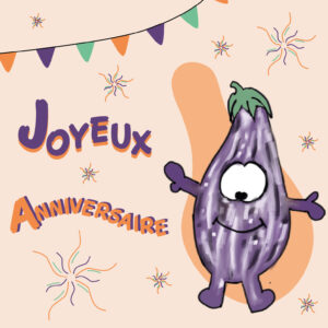 Carte d’anniversaire Aubergine